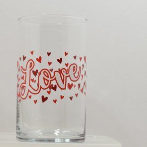 Valentine Glass Vase Love Hearts Red White New